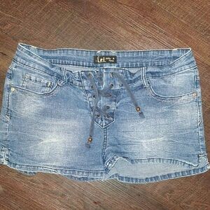 LEI Y2k Ashley Lowrise Blue Denim Shorts